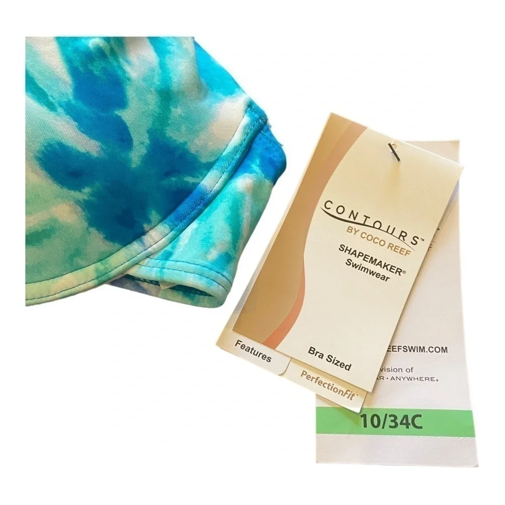 Coco Reef Contours Cameo Printed Bra-Sized Halter Top/Halo Sarong Swim Skirt NWT - Picture 6 of 10